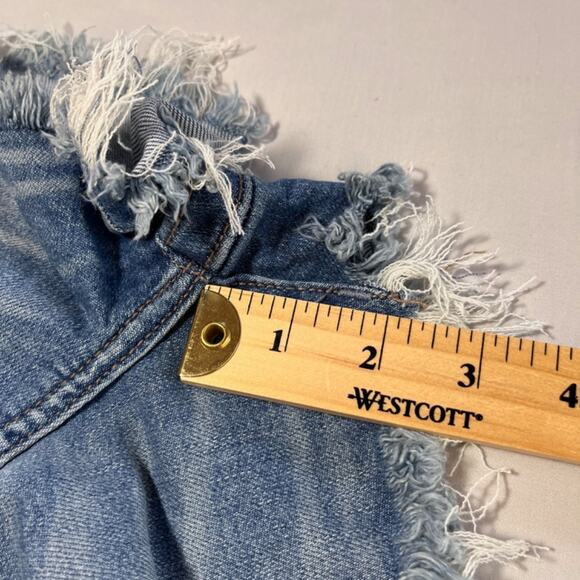 TRUE RELIGION Maisie High Rise Denim Shorts Med Wash Western Cowgirl Sz 27 NWT - Picture 10 of 10